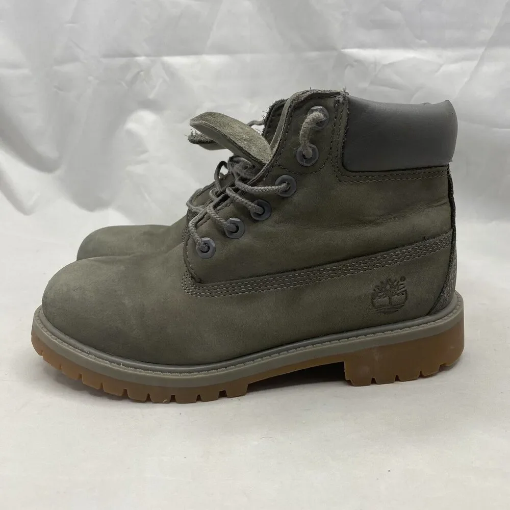 Timberland 6” Premium Waterproof 200G Insulated Boots Olive Green Boys Size 2 US